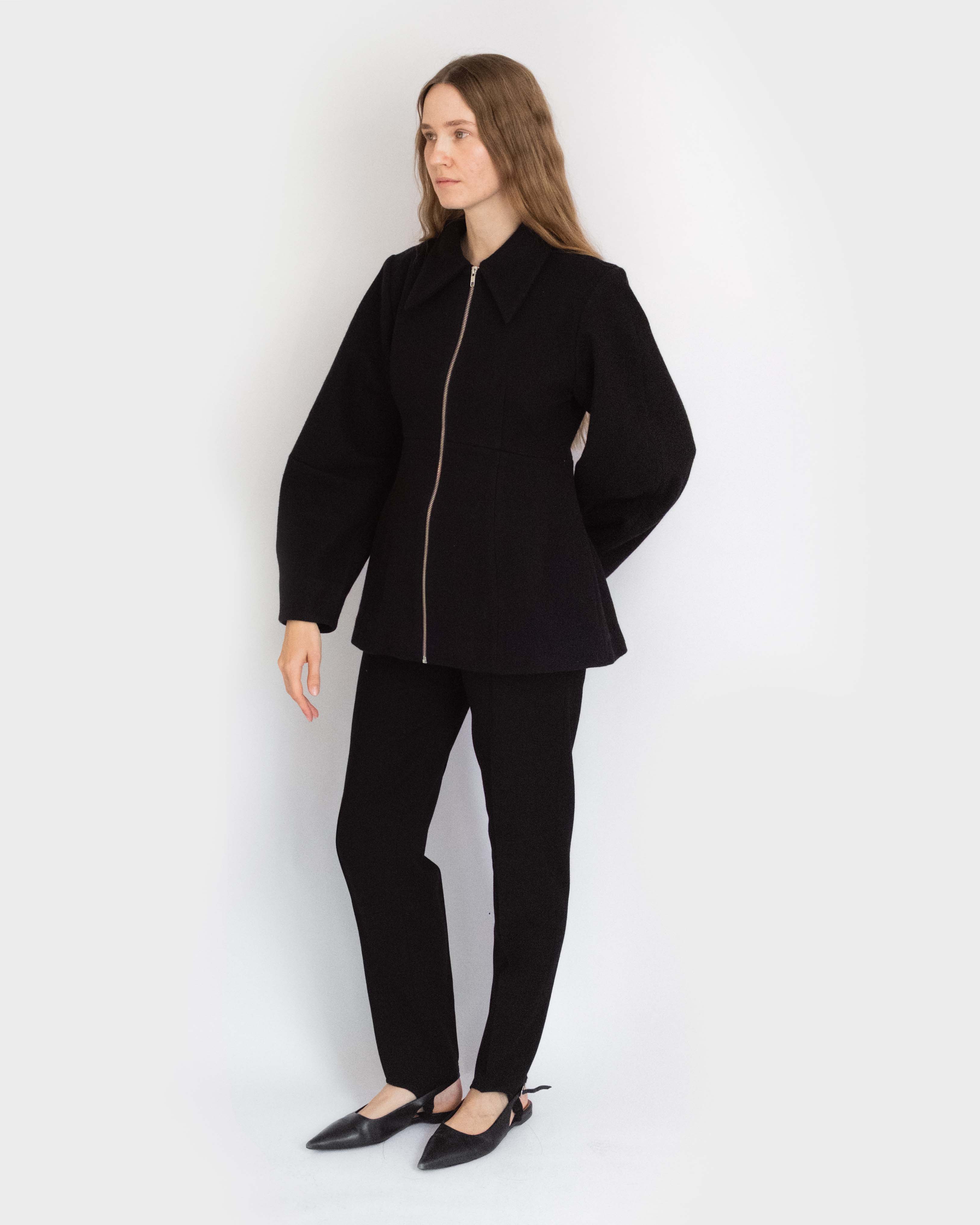 Dark Blue Wool Shaped Jacket