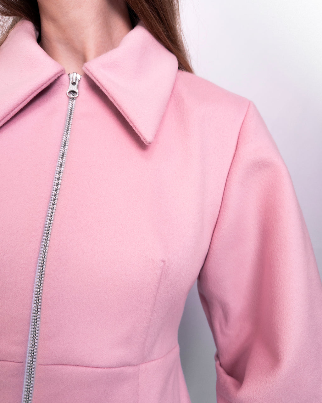 Pink Wool Shaped Jacket