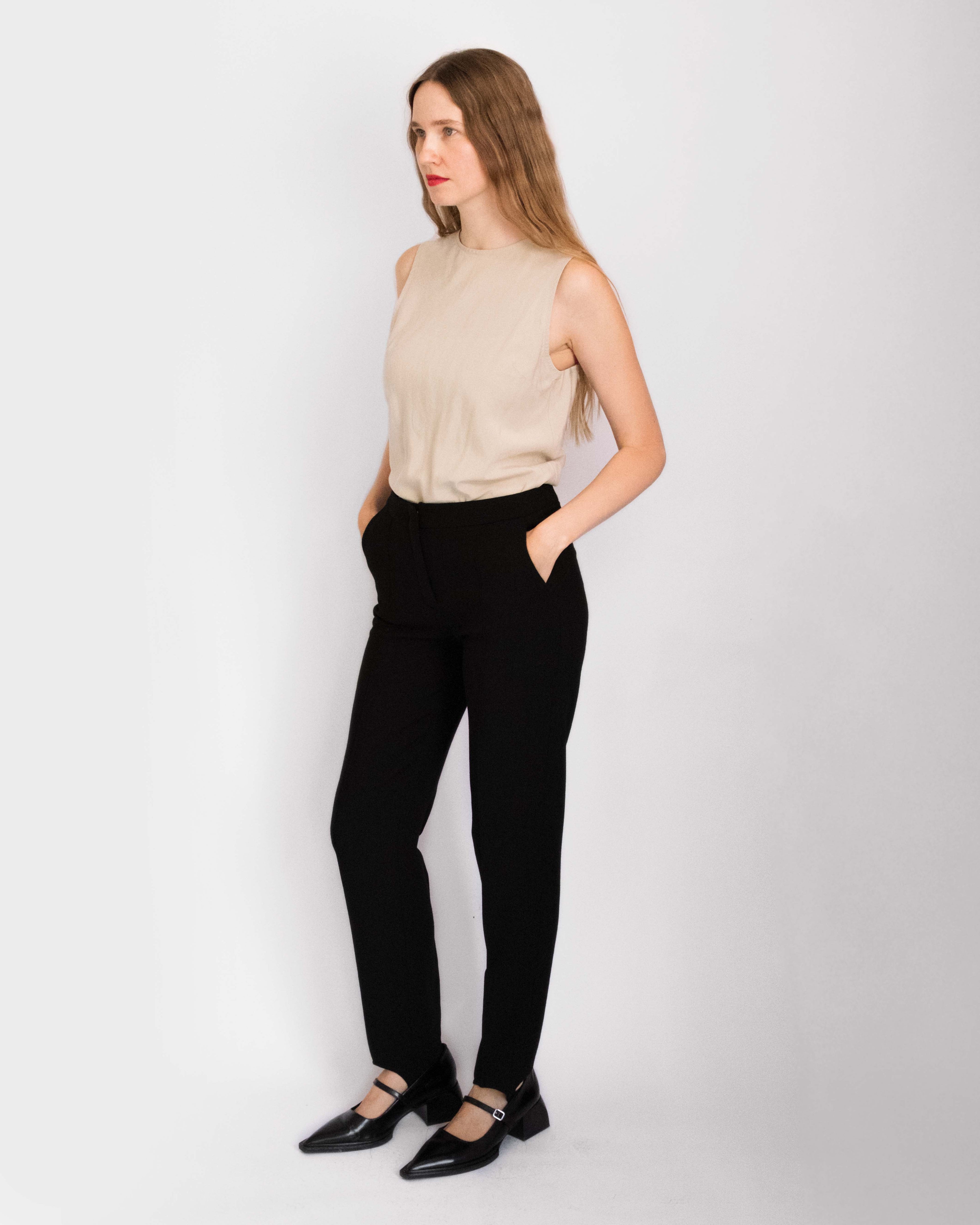 Black Stirrup Trousers