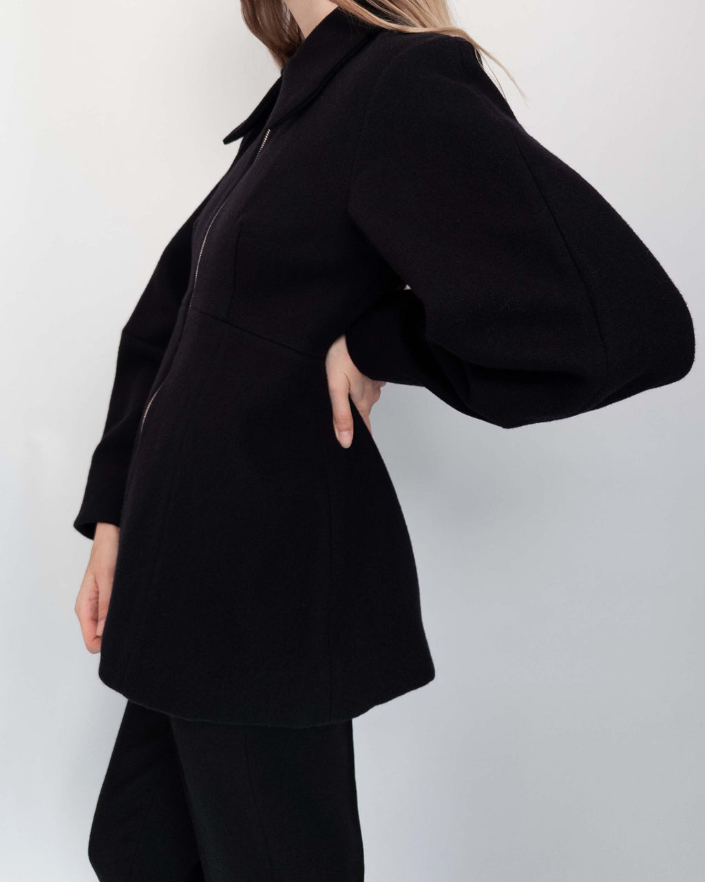 Dark Blue Wool Shaped Jacket