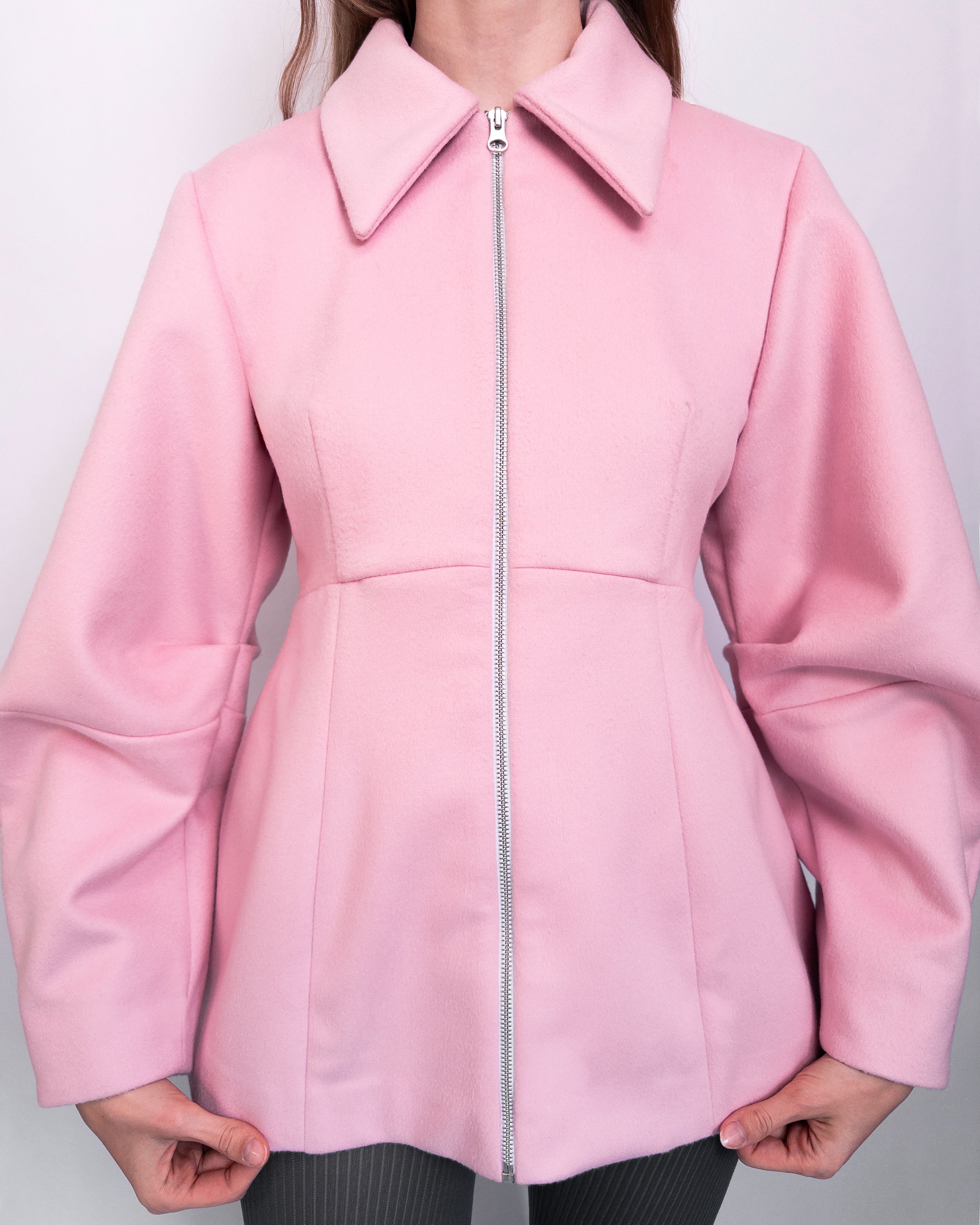 Pink Wool Shaped Jacket