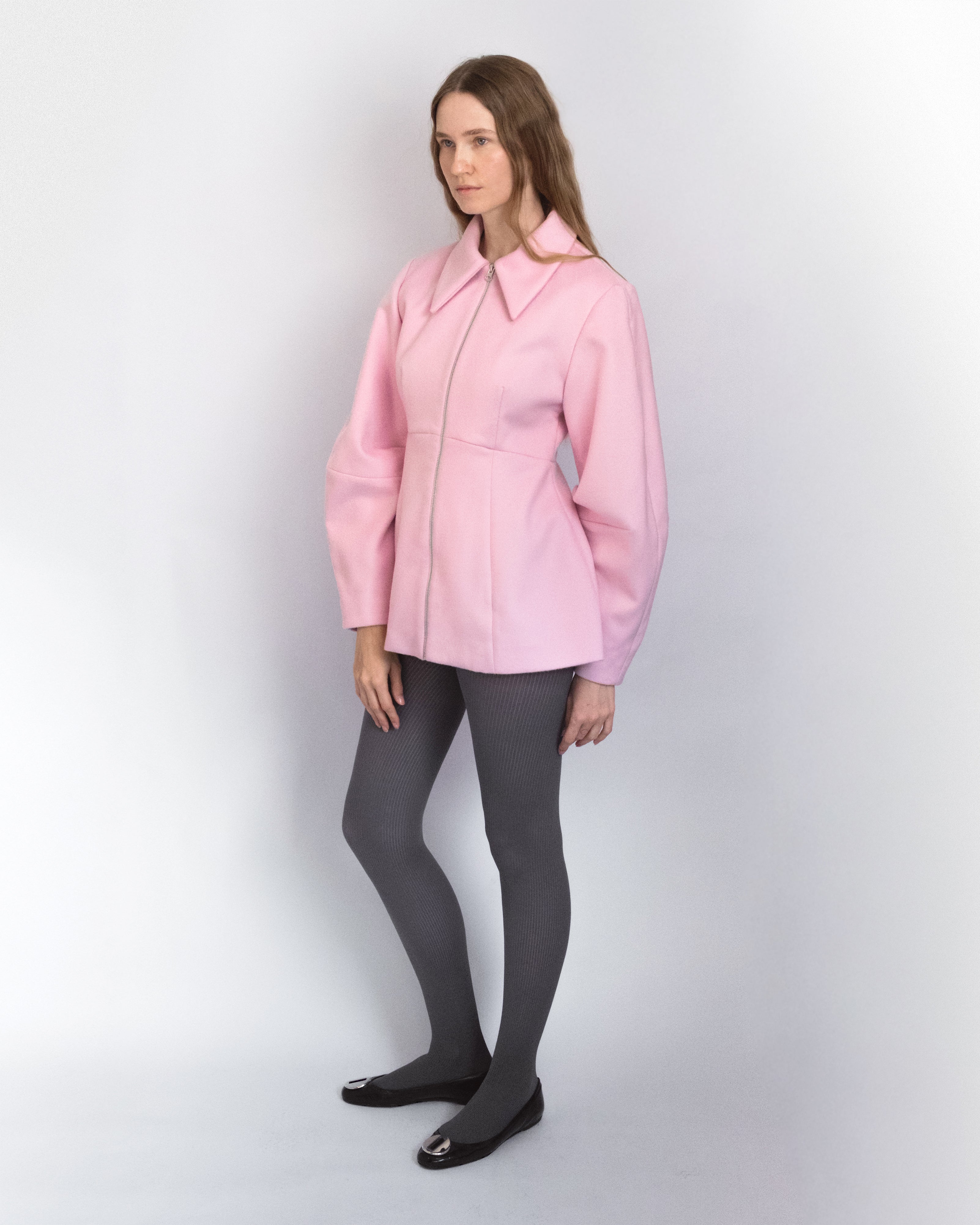 Pink Wool Shaped Jacket