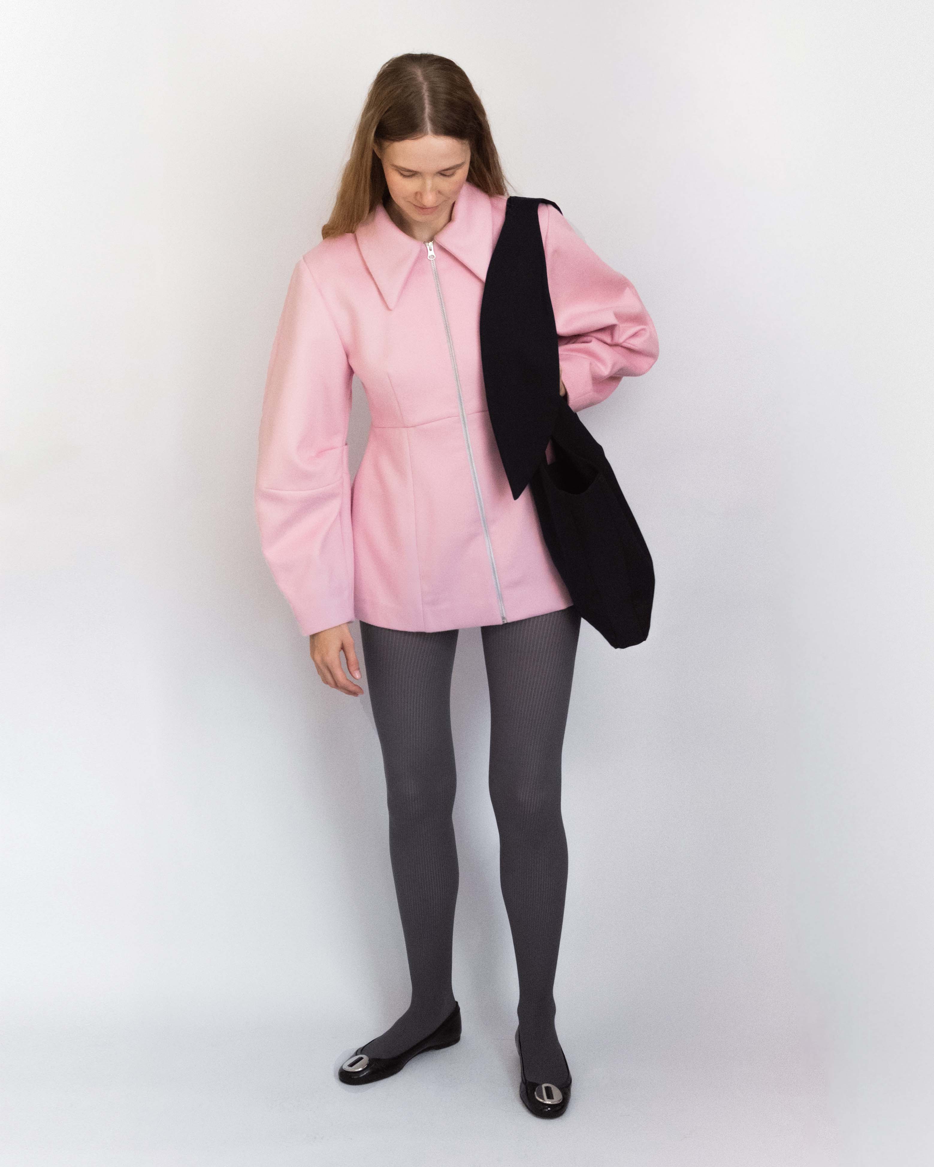 Pink Wool Shaped Jacket