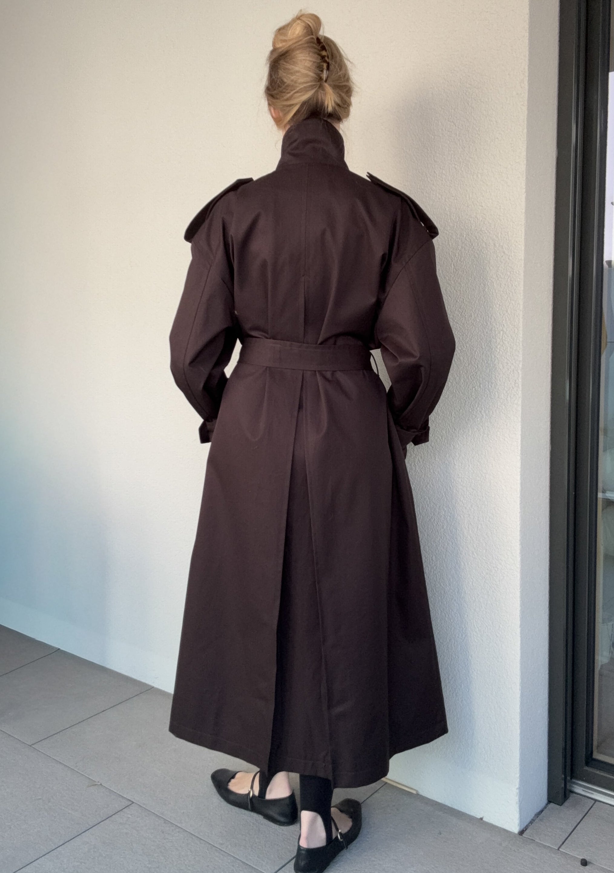 Dark Brown Cotton Trench Coat