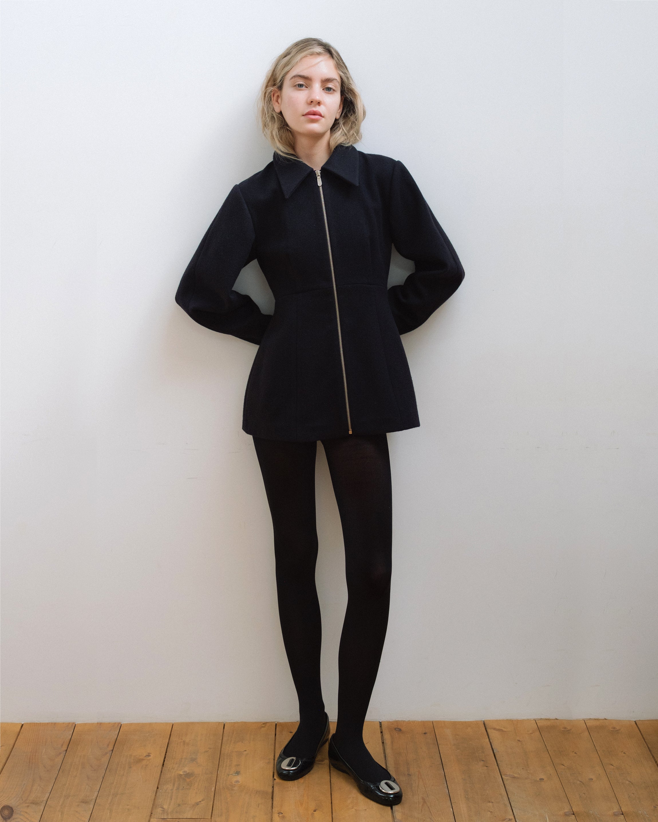 Dark Blue Wool Shaped Jacket