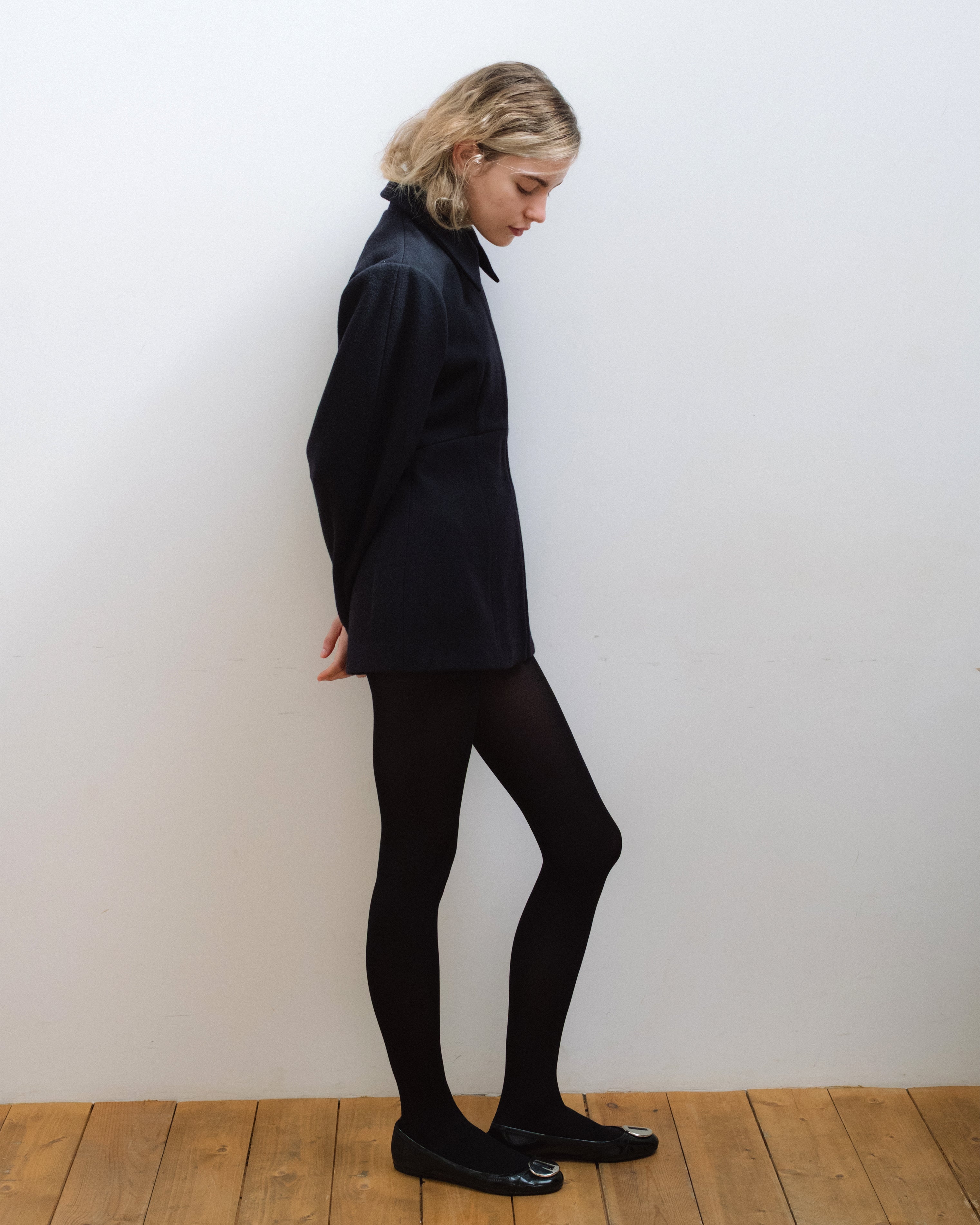Dark Blue Wool Shaped Jacket