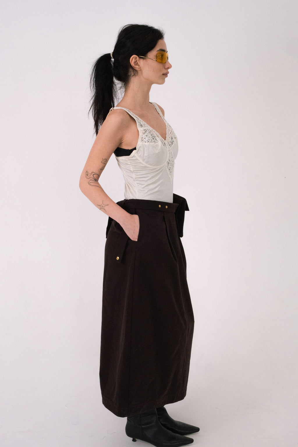 Brown Cotton Skirt