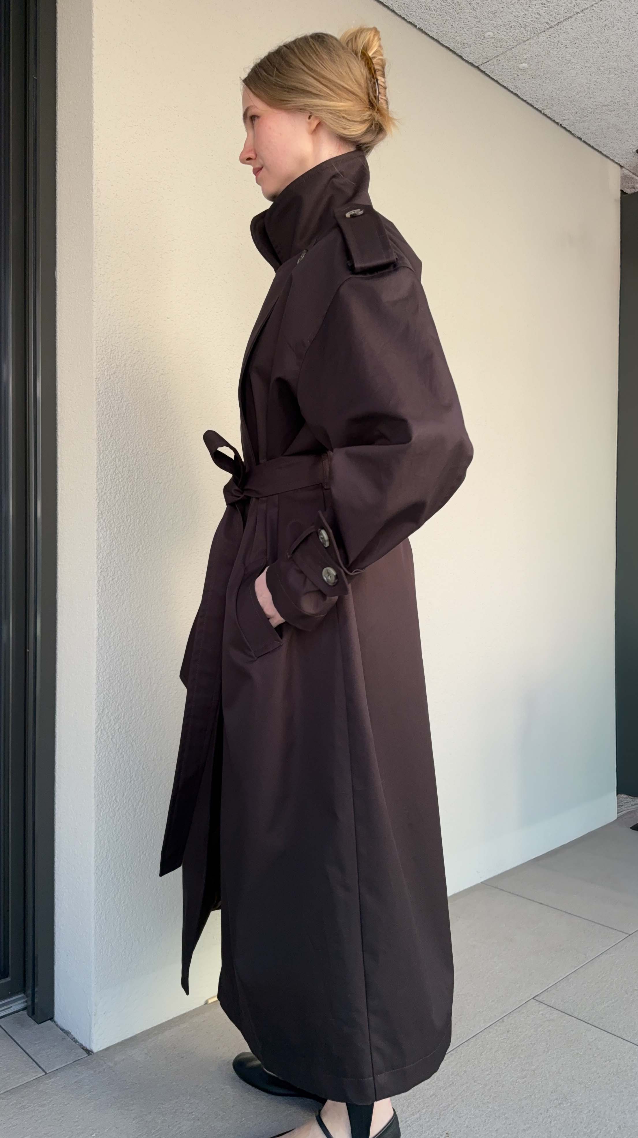 Dark Brown Cotton Trench Coat