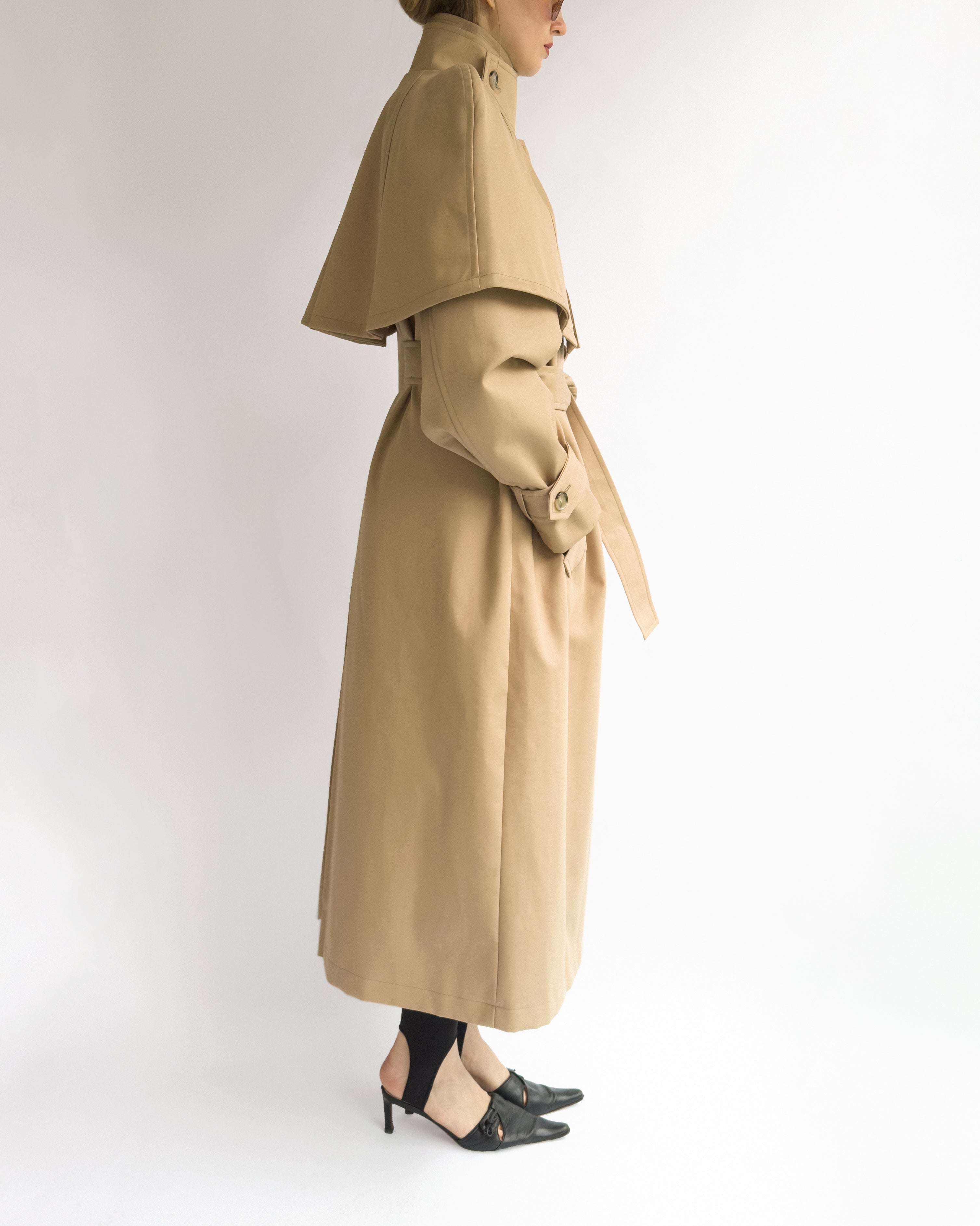 Beige Cotton Short Cape