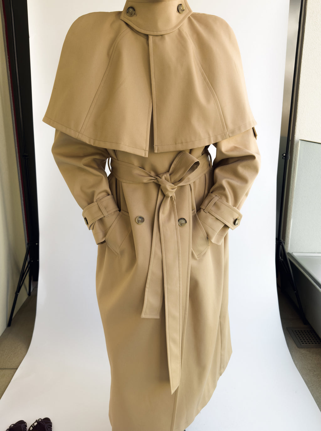 Beige Cotton Short Cape