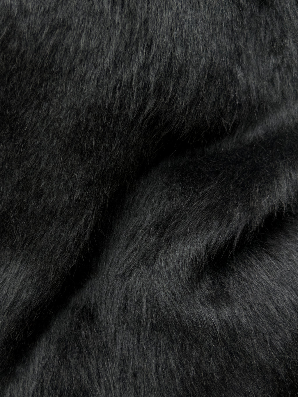 Black Wool Fur Coat