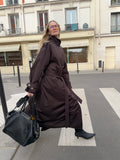 Dark Brown Cotton Trench Coat
