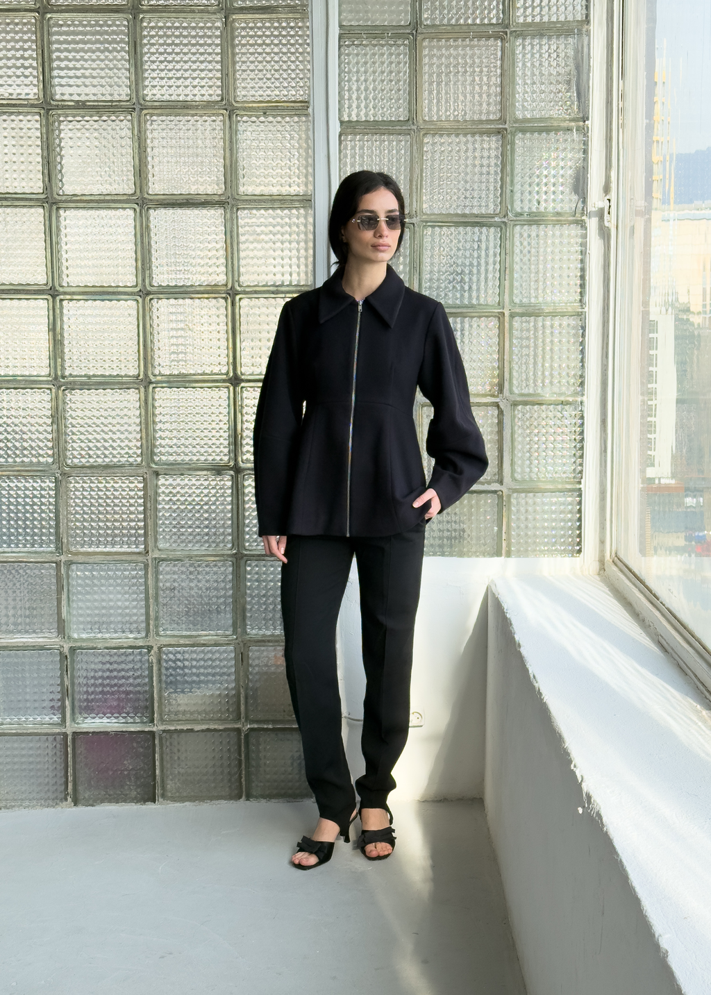 Dark Blue Wool Shaped Jacket