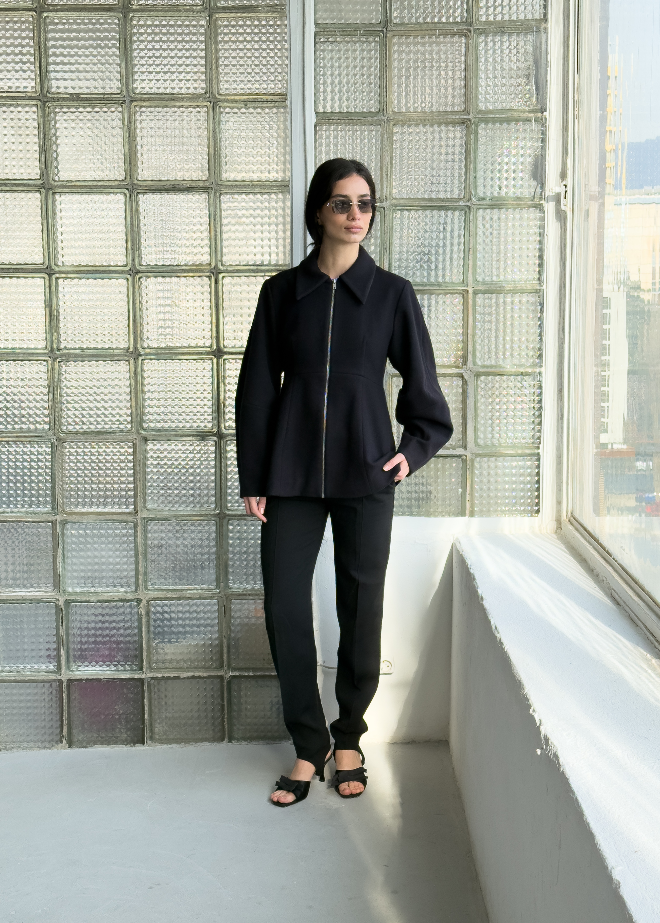 Dark Blue Wool Shaped Jacket