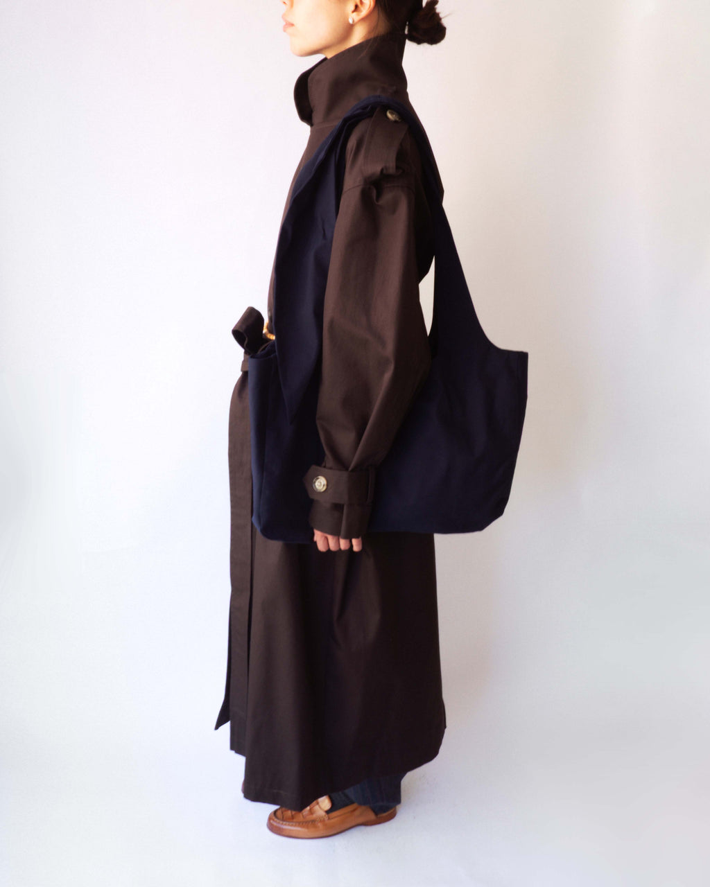 Dark Brown Cotton Trench Coat