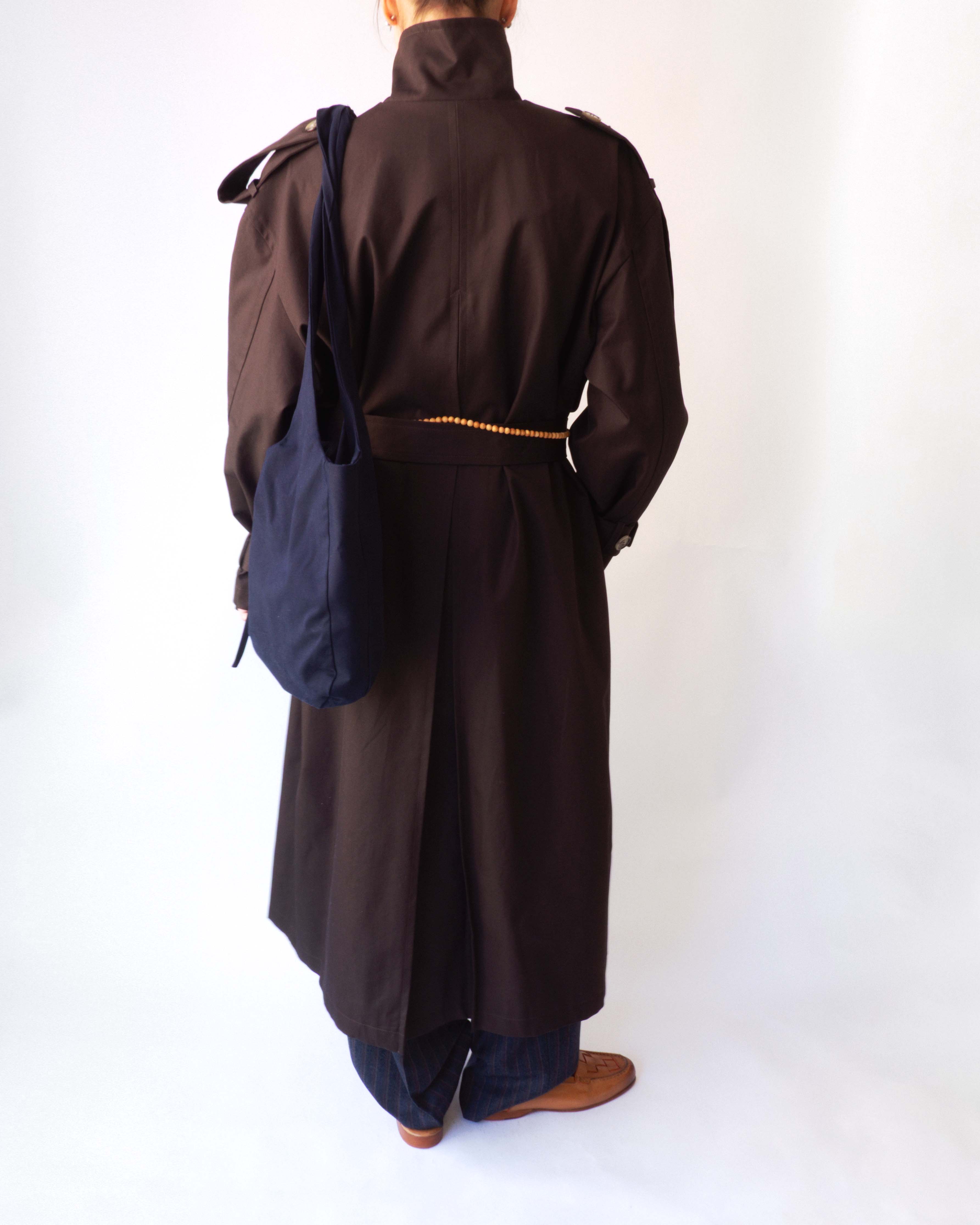 Dark Brown Cotton Trench Coat