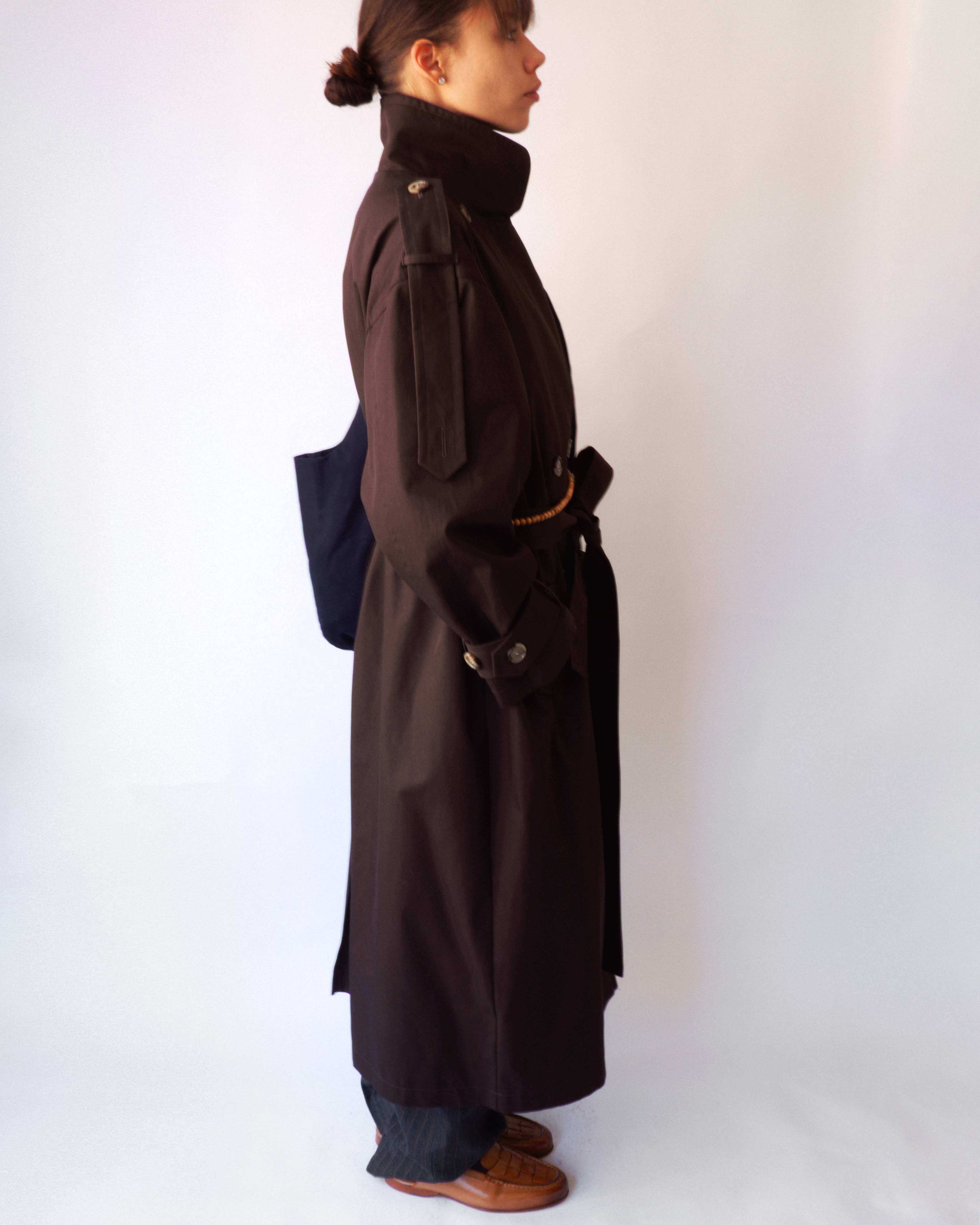 Dark Brown Cotton Trench Coat