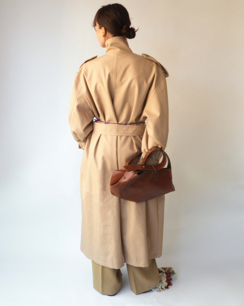 Beige Cotton Trench Coat