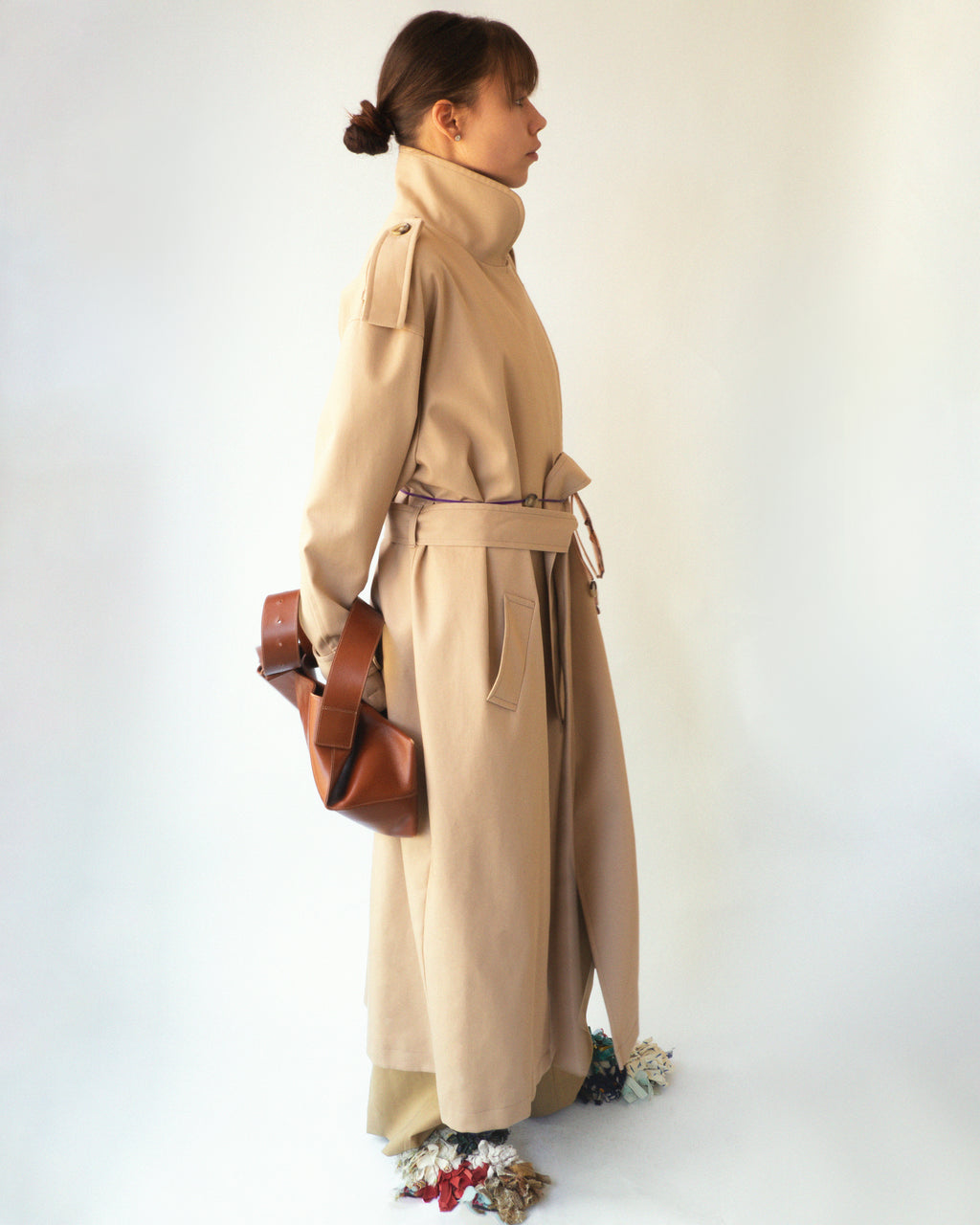 Beige Cotton Trench Coat