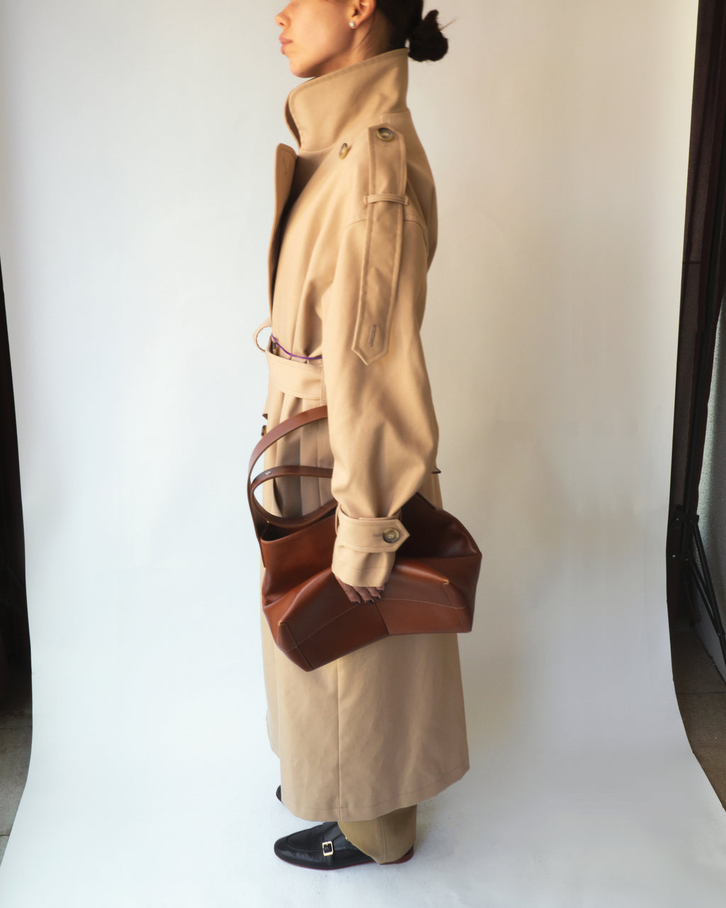 Beige Cotton Trench Coat
