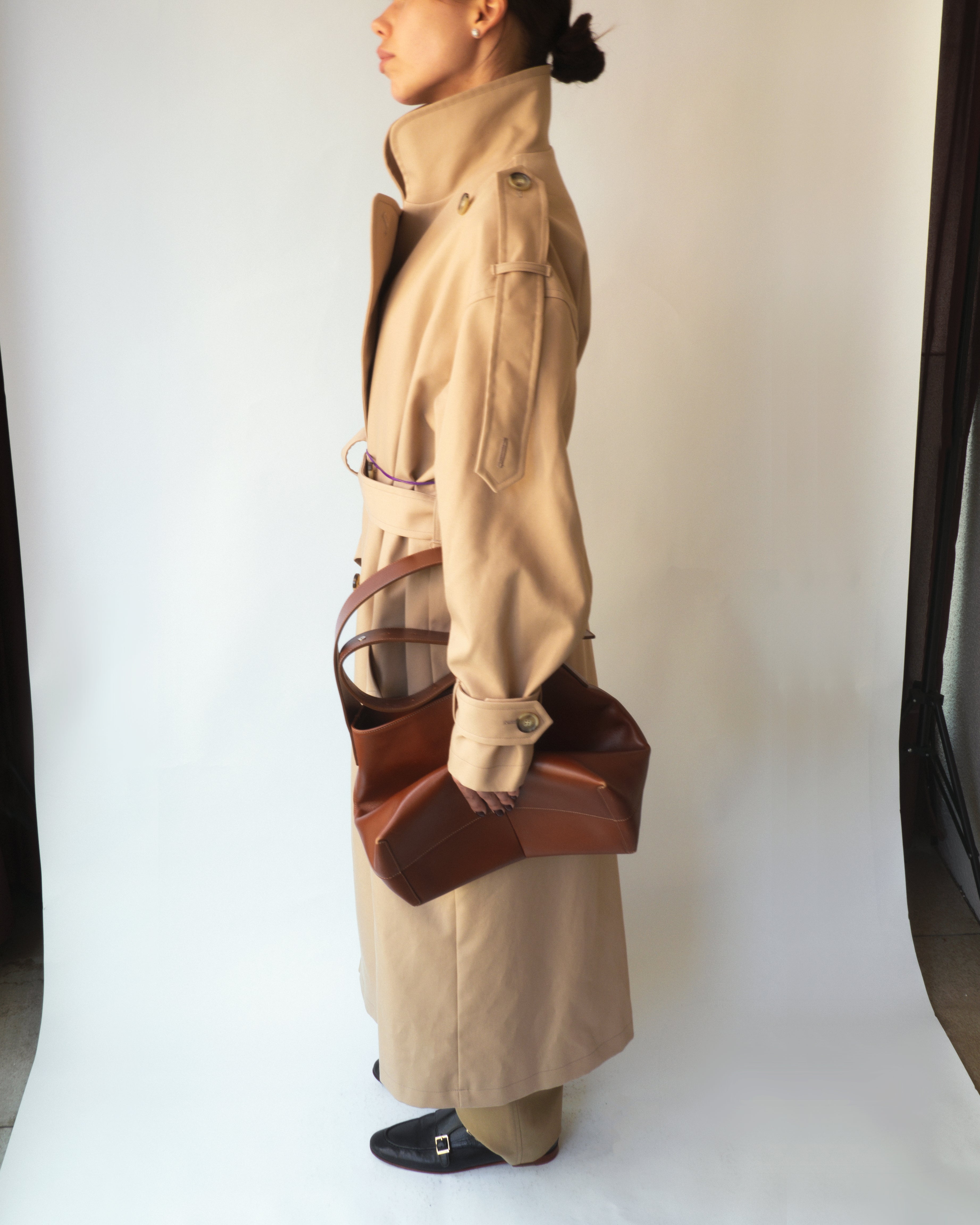 Beige Cotton Trench Coat