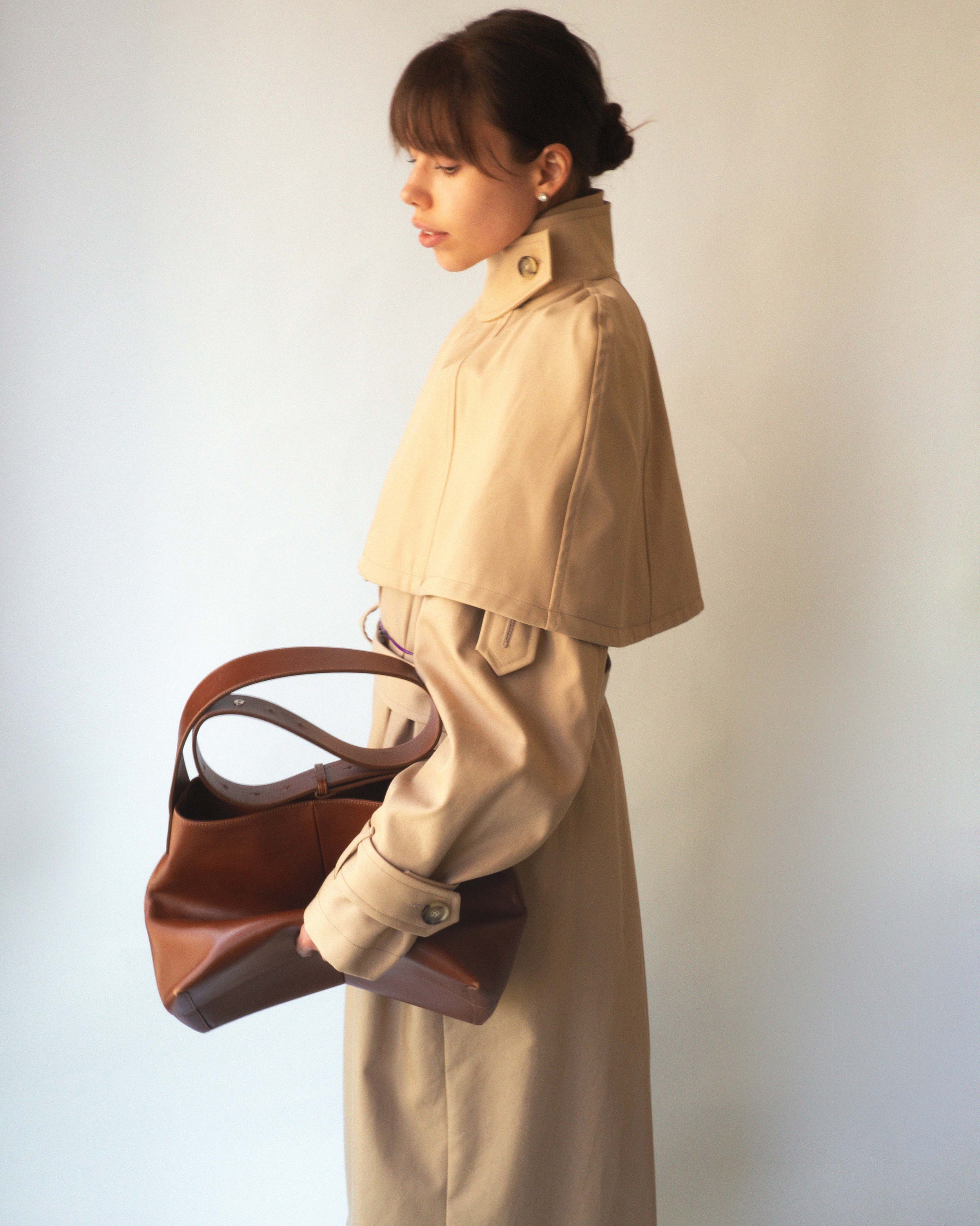 Beige Cotton Short Cape