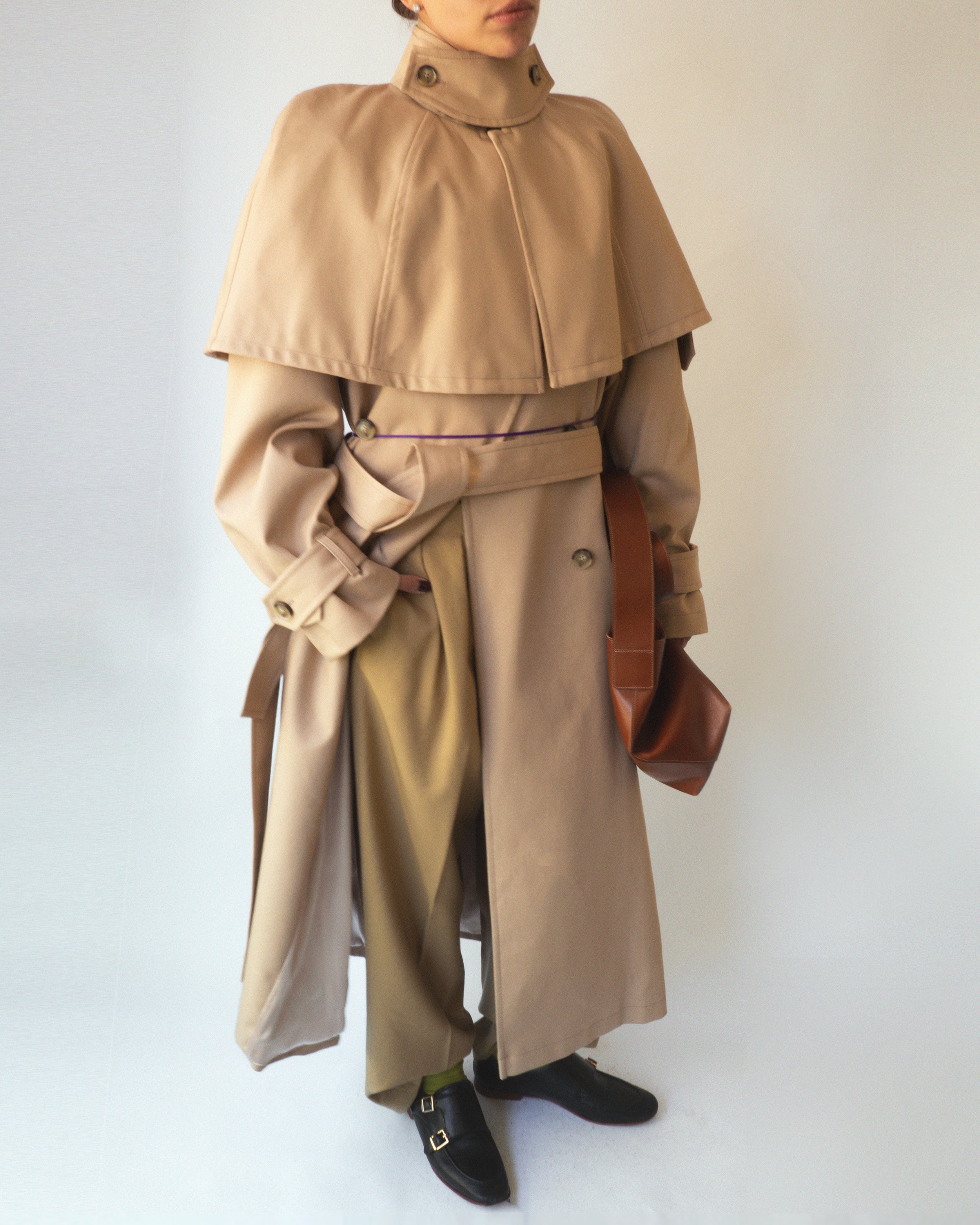 Beige Cotton Trench Coat