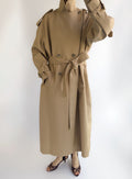beige cotton trench coat