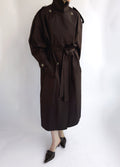 dark brown trench coat