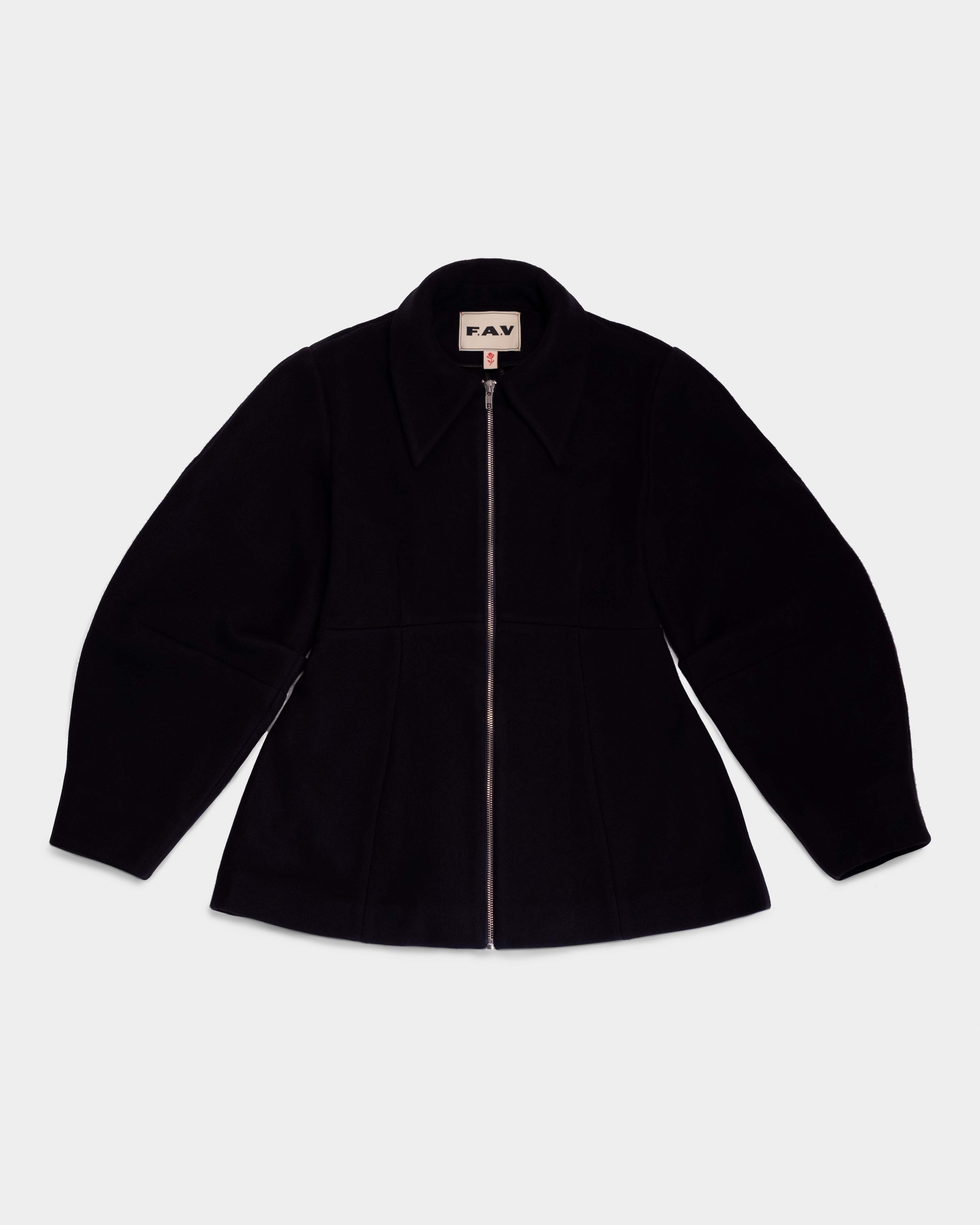 Dark Blue Wool Shaped Jacket